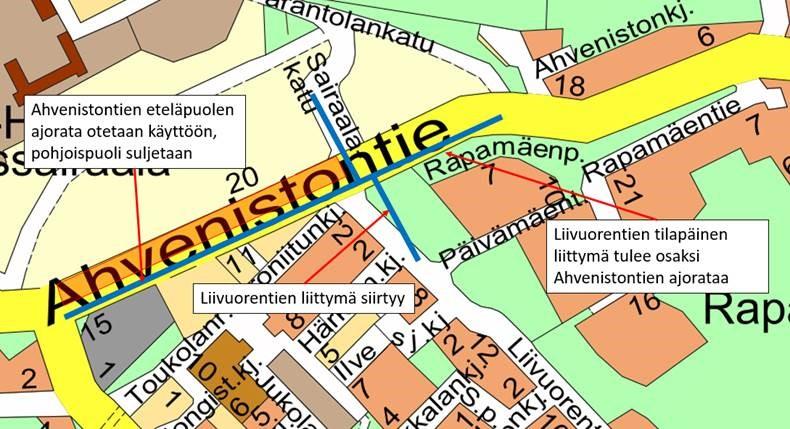 Ahveniston Sairaala Rapam En Ja Ahvenistontien Liikennej Rjestelyt